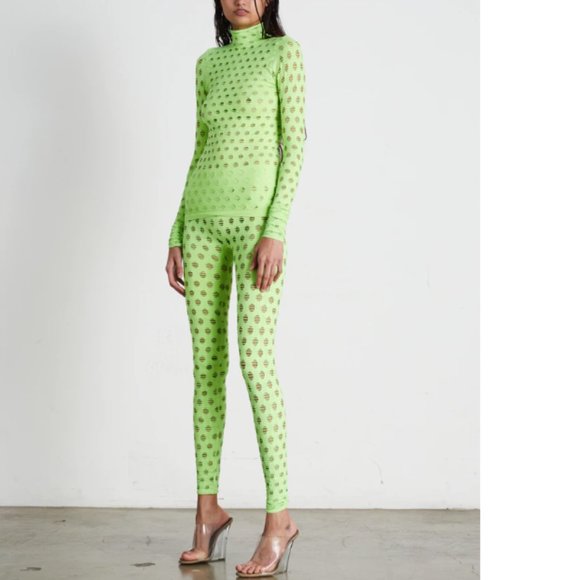 MAISIE WILEN PERFORATED STRETCH SET Wasabi - Picture 4 of 7